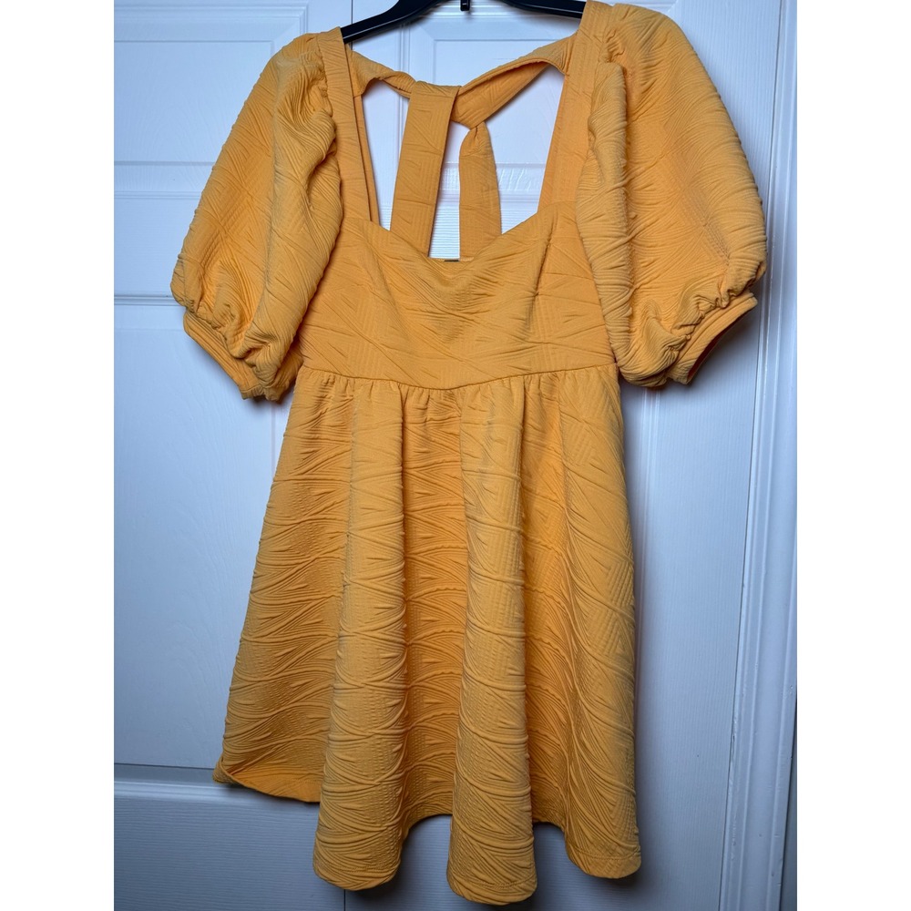Free People Carrot Ginger Violet Mini Dress Puff Sleeves - Picture 12 of 12